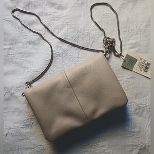 a new day- Fold Over Style Bag/Shoulder Purse w/Silver Chain Strap NWT -Gray